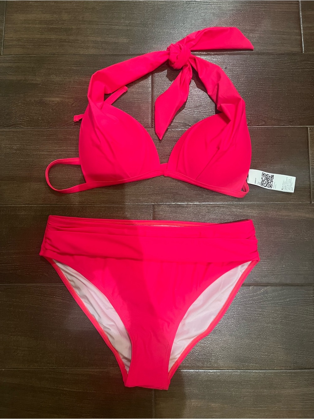 Unk Hot Pink Halter Bikini Two-Piece Swim Set